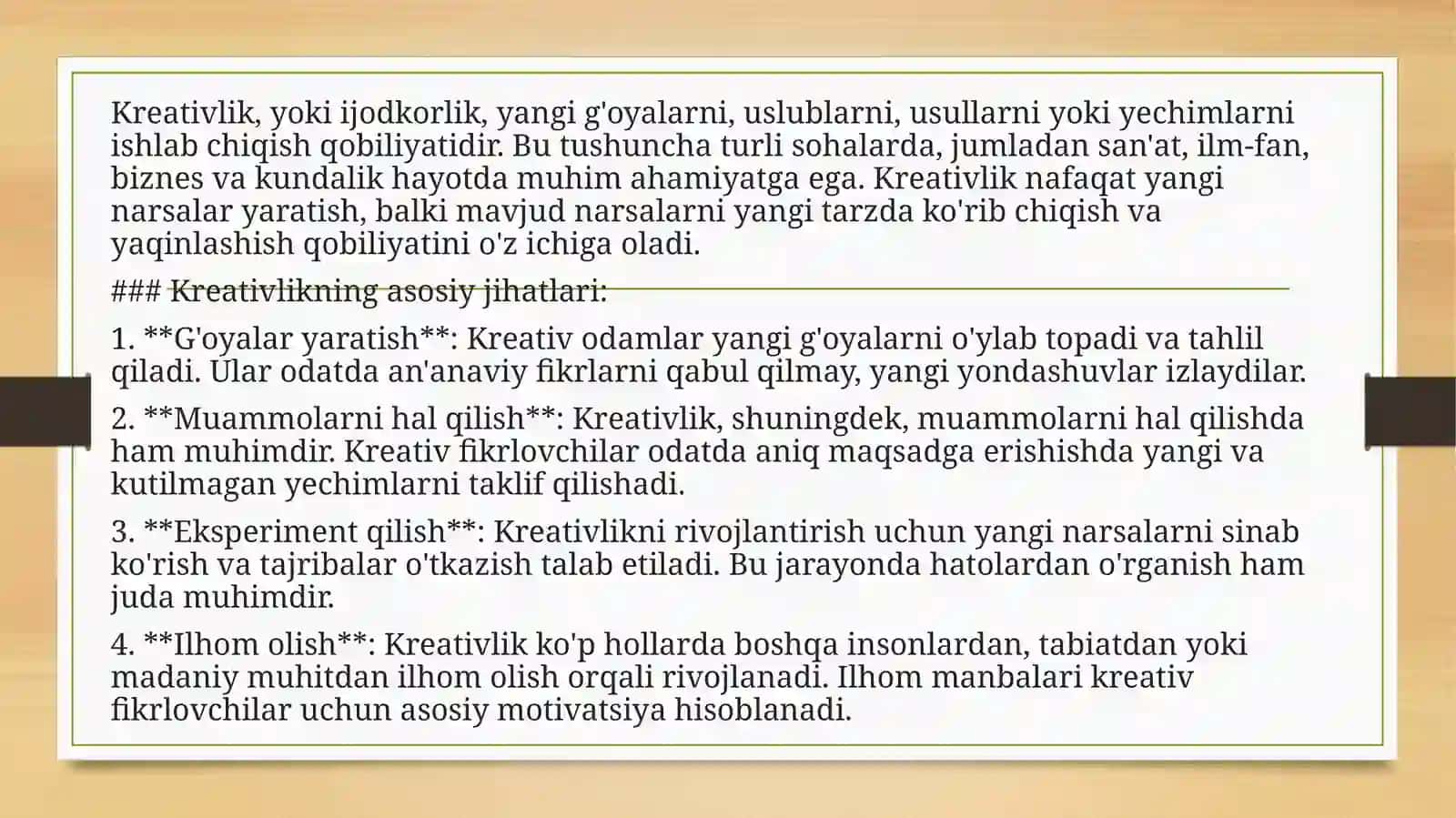 Kreativlik tushunchasi va ahamiyati 4