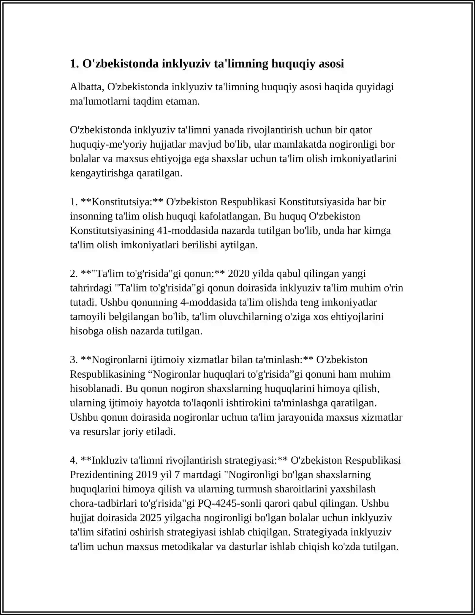 O'ZBEKISTON RESPUBLIKASIDA INKLYUZIV TA'LIMNING AMALIY TAJRIBALARI 4