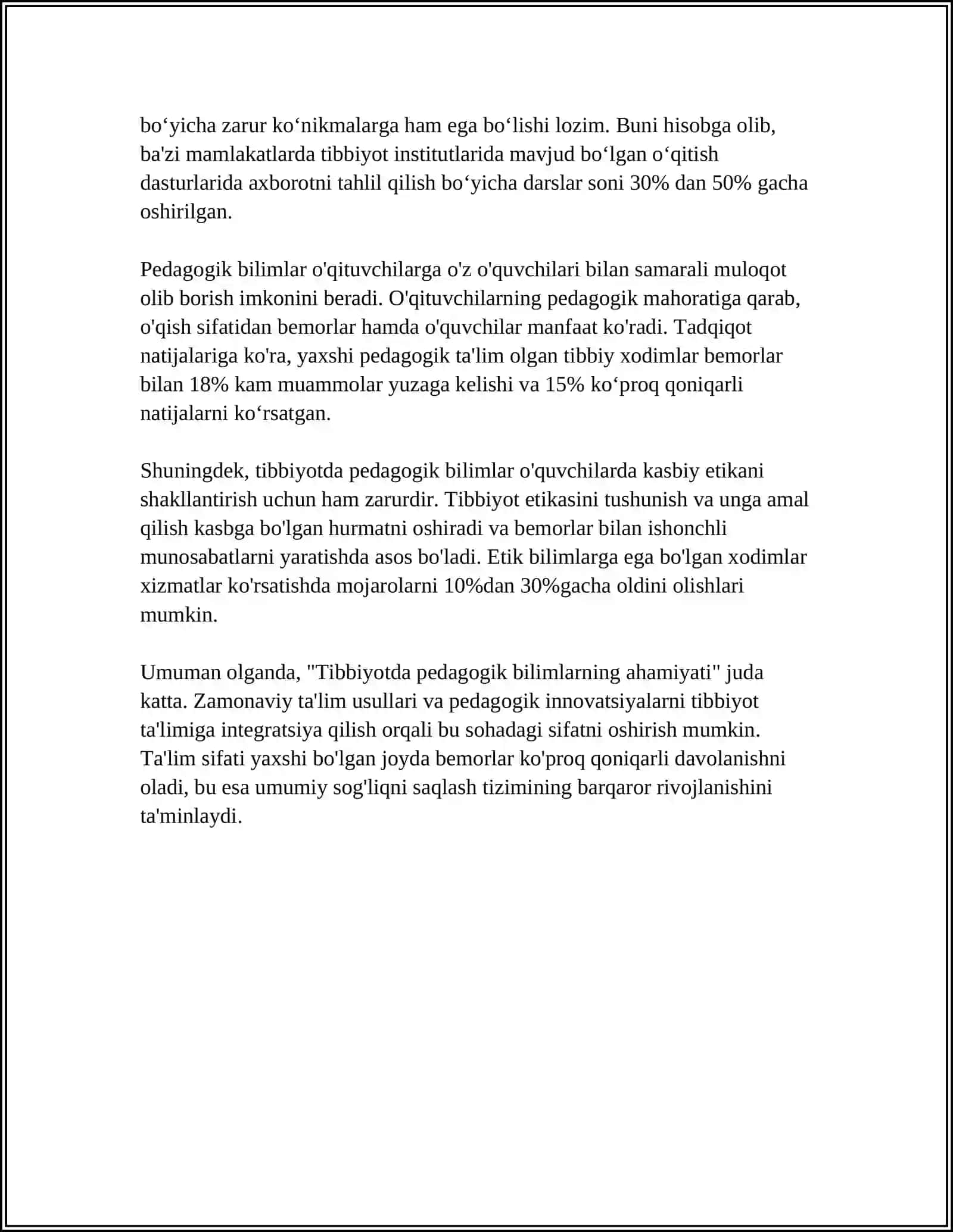 Tibbiyotda Pedagogik Bilimlarning Ahamiyati 4