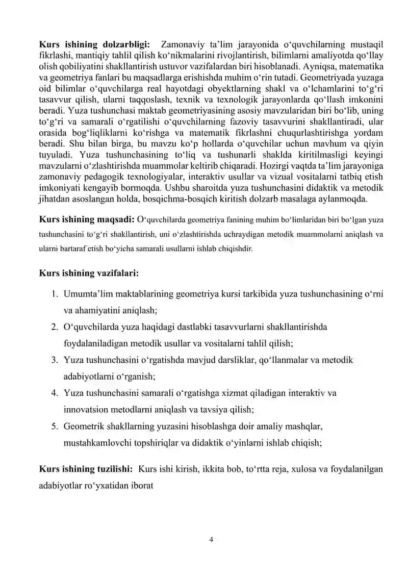 Umumta’lim maktablarida geometriya kursida yuza tushunchasini kiritish metodikasi 4