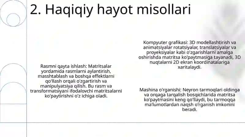 Matritsani Matritsaga koʻpaytirish 4