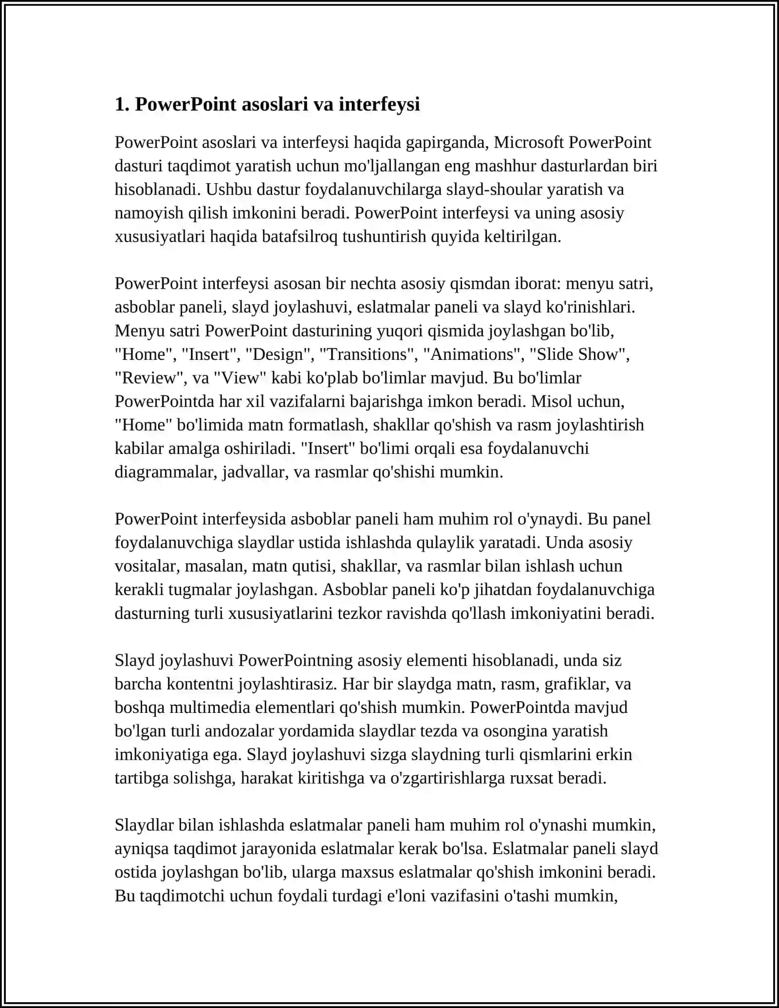 TAQDIMOT DASTURLARI (POWER POINT, PREZI, FOSUSKY VA BOSHQA DASTURLAR) 4