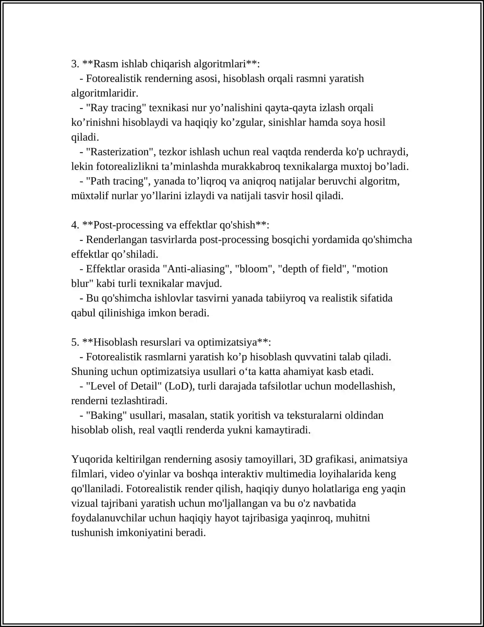 RENDER TUSHUNCHASI GLOBAL YORITISH FOTOREALISTIK RENDER 4
