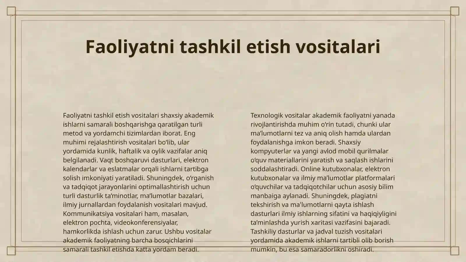 SHAXSIY AKADEMIK FAOLIYAT VA UNI TASHKIL ETISH VOSITALARI 4