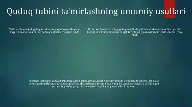 Quduq Tubi Tamirlash Ishlari 4