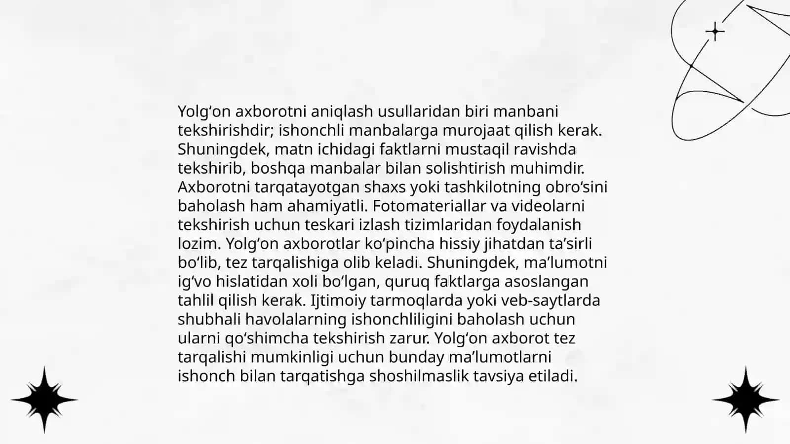 Feyk xabar va yolgʻon axborotga qarshi immunitetni shakllantirish 4