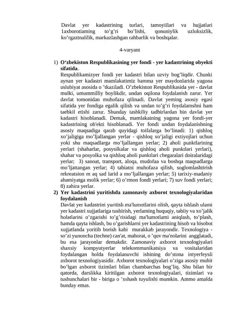 Davlat yer kadastri to‘g‘risida 4