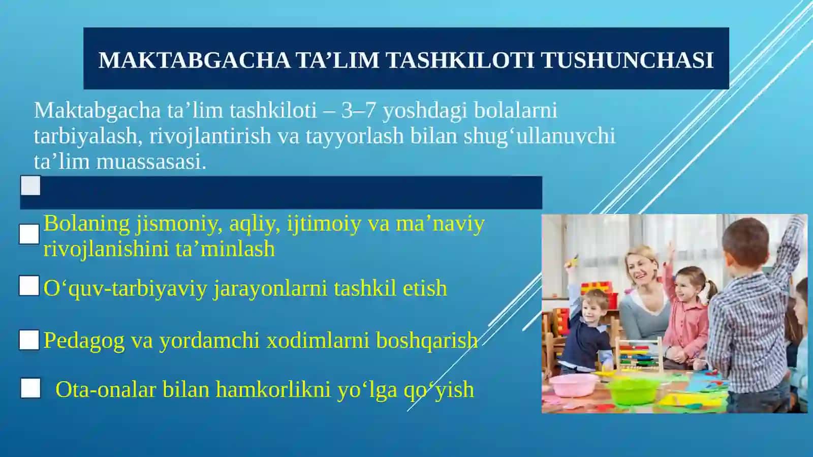Maktabgacha ta'lim tashkilotini boshqarish 4