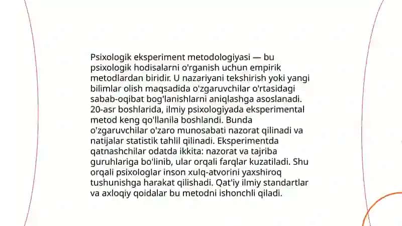 Psixologik eksperimentning asoslari 4