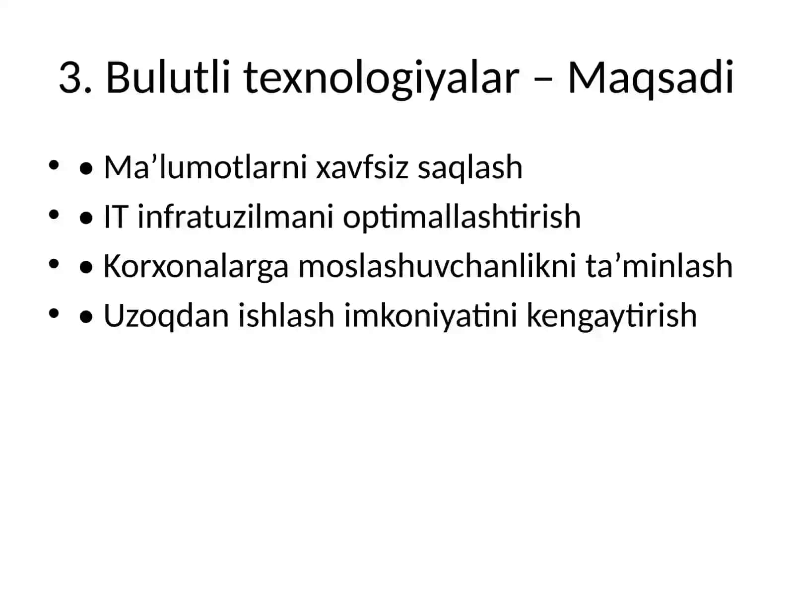 BULUTLI TEXNOLOGIYALAR VA MOLIYAVIY TEXNOLOGIYALAR 4