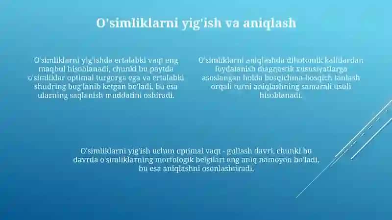 Gerbariy tayyorlash va tayyorlash usullari haqida malumot berish 4