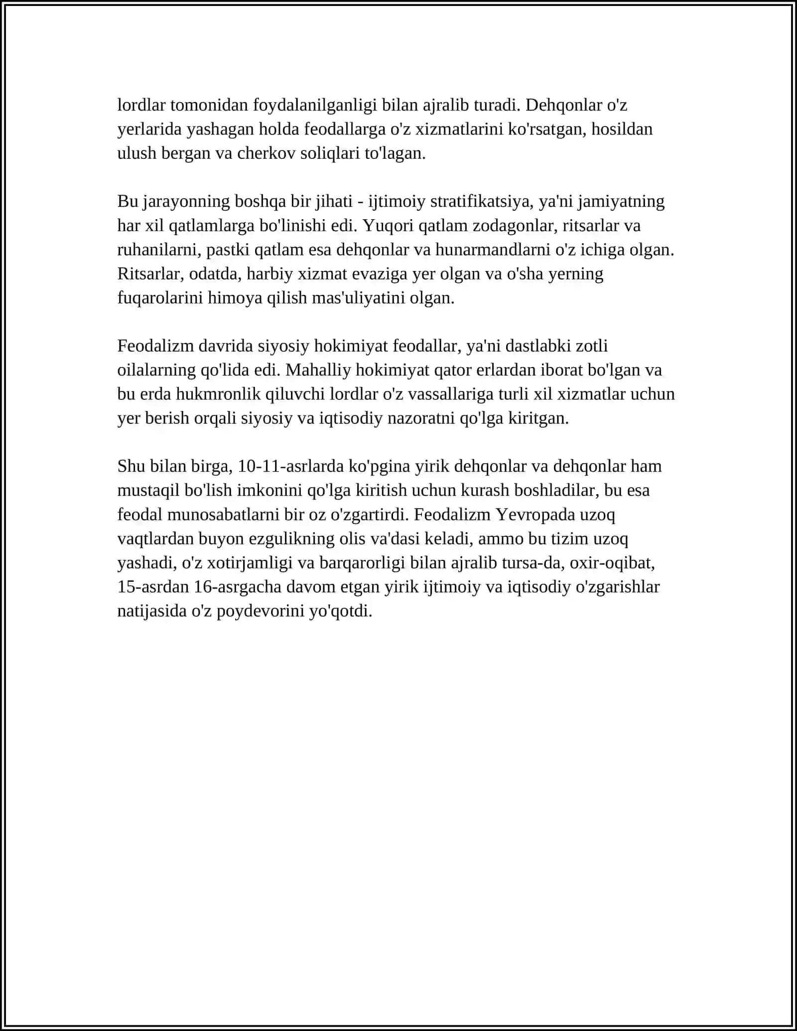 FEODAL JAMIYATI VA UNING YEMIRILISHI DAVRIDAGI IQTISODIY TA'LIMOTLARI 4