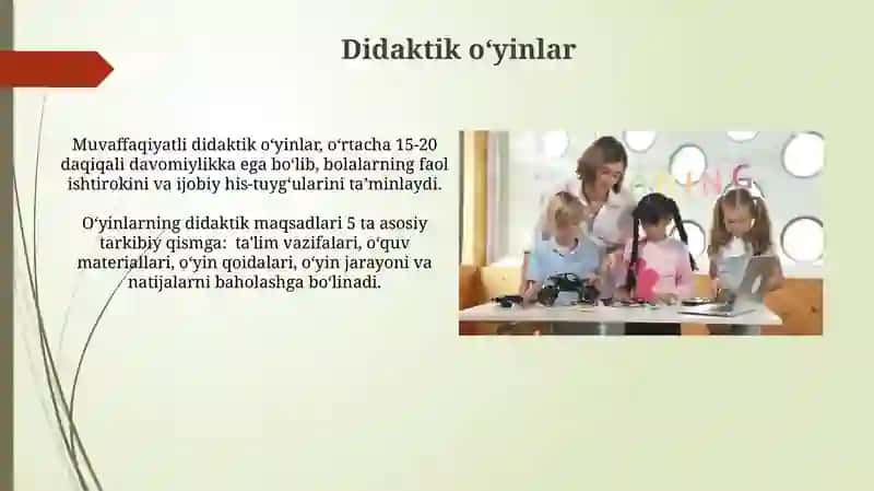 Мактабгача таълим ташкилотларида ривожланиш марказларидаги таълимий фаолият турлари 4