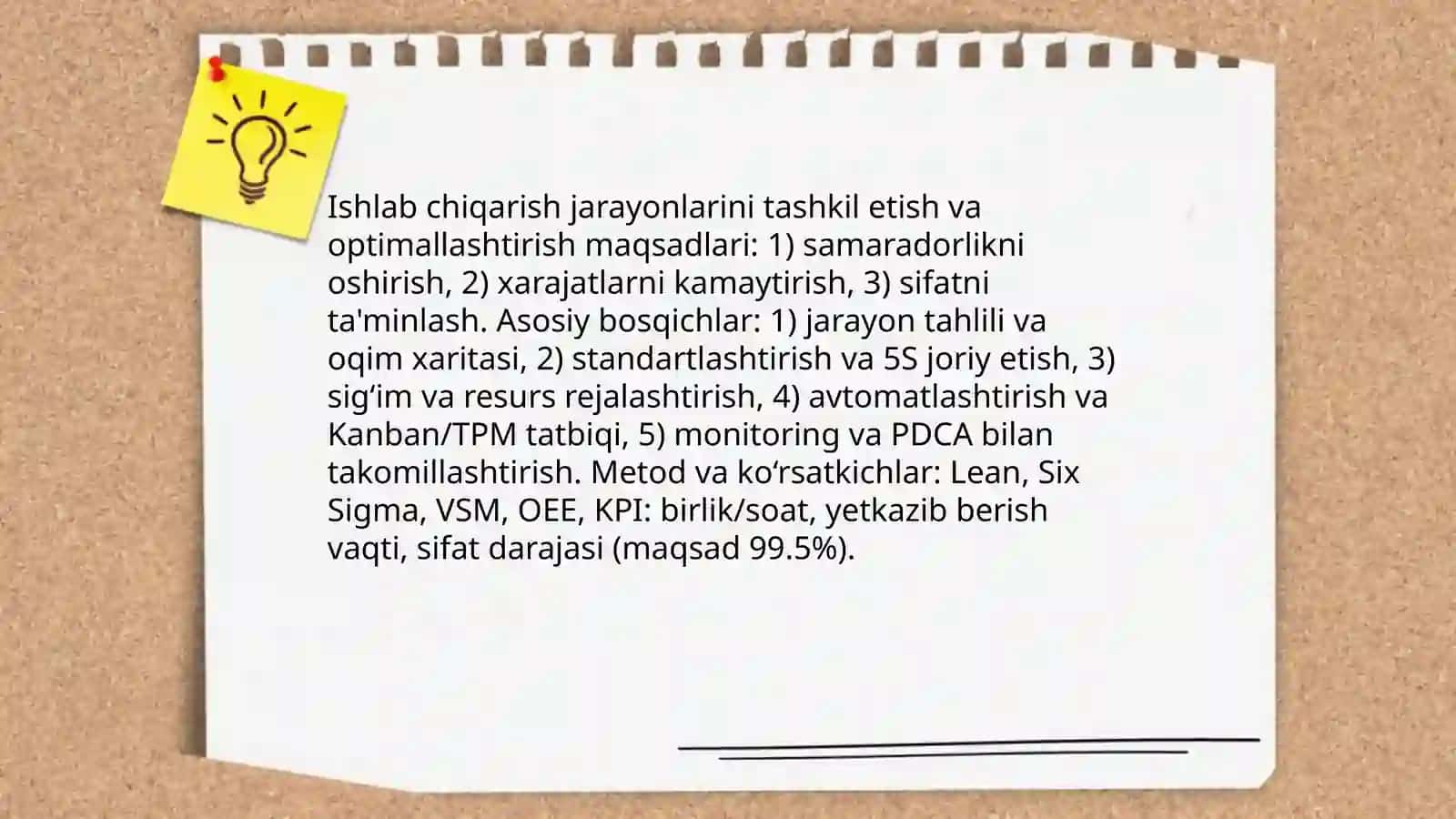 Ishlab chiqarishni tashkil etish va boshqarish 4