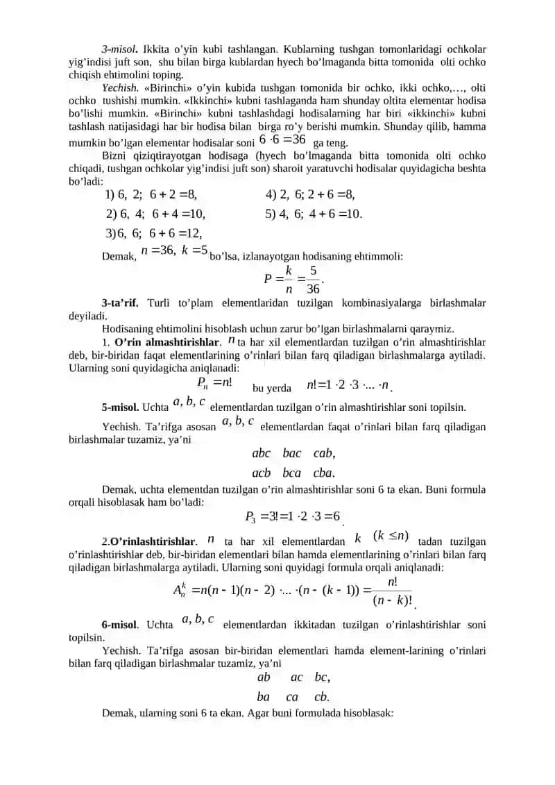 16-mavzu. Ehtimol tushunchasi. Tasodifiy hodisalar 4