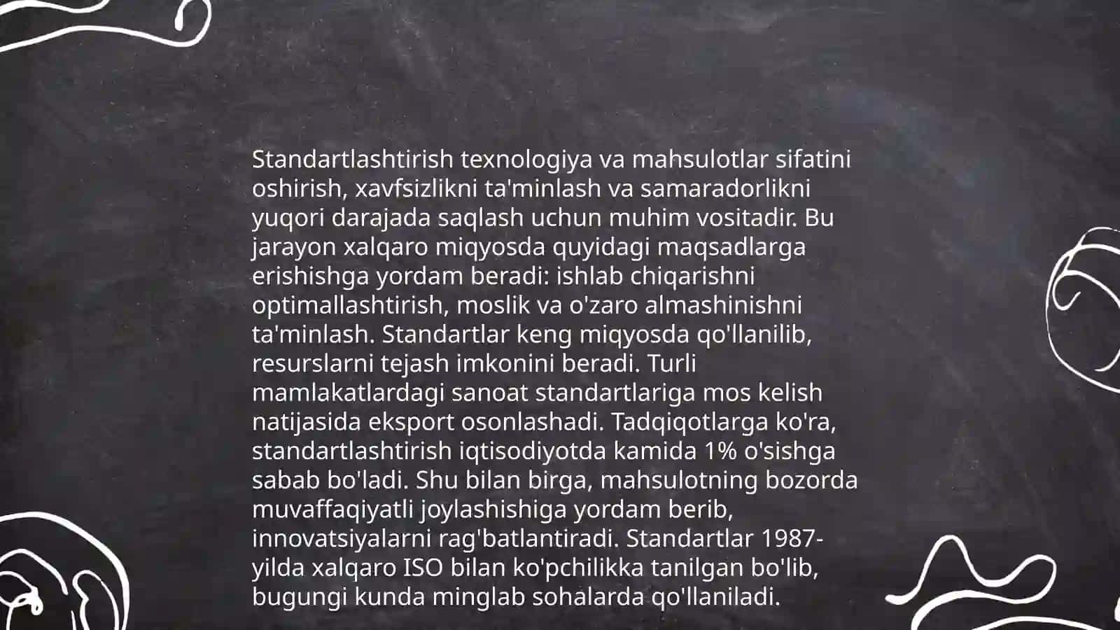 Standartlashtirish usullarini o'rganish 4