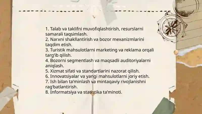 Turistik bozor va uning vazifalari 4