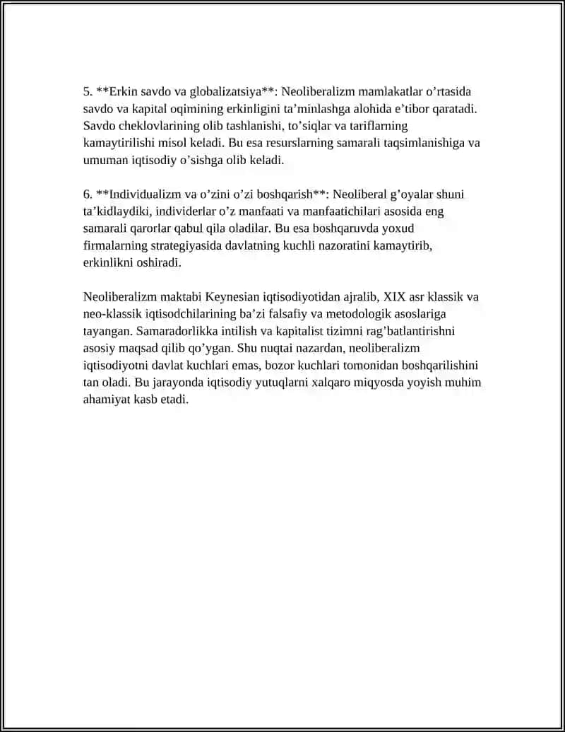 NEOLIBERALIZM MAKTABI HAQIDA 4