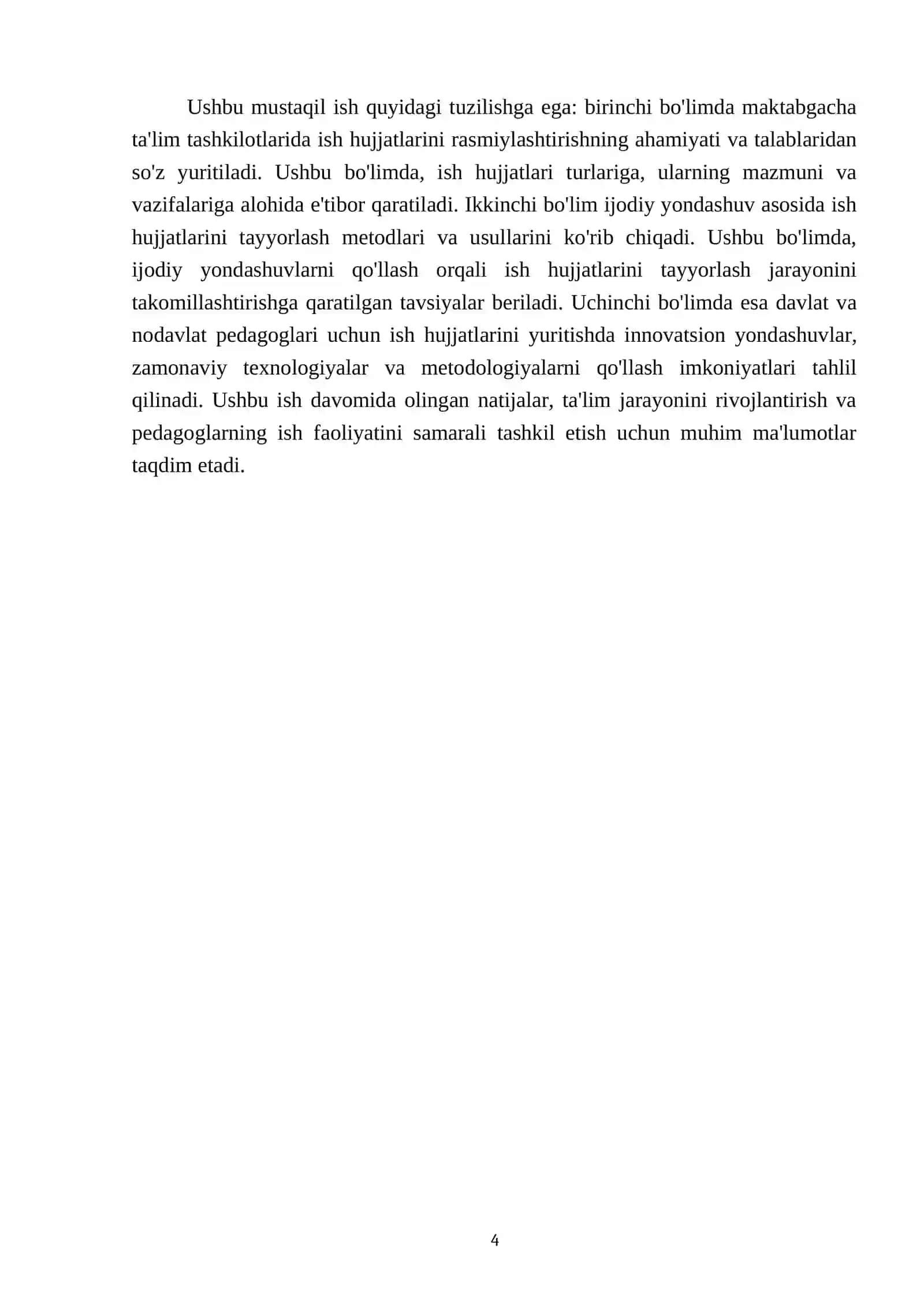 Davlat va nodavlat maktabgacha talim tashkilotlari va pedagoglarning ish hujjatlarini yuritisda ijodiy yondashuv asosida rasmiylashtirish tartibi 4