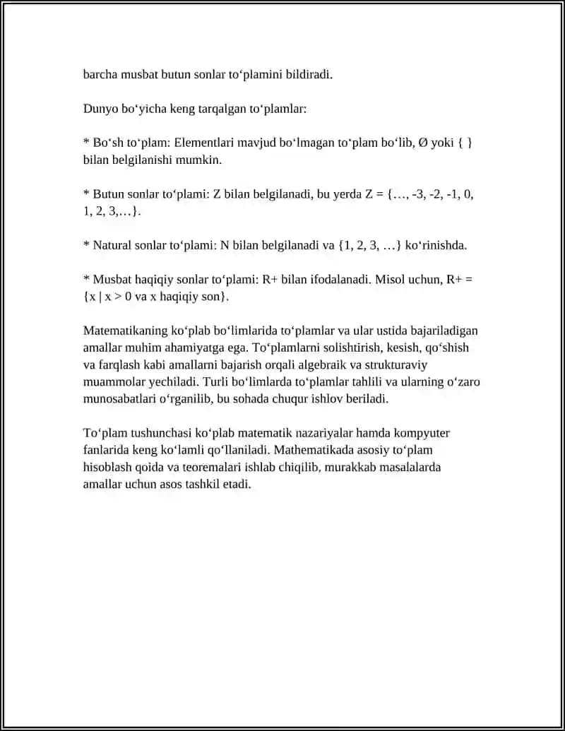 To‘plamlar va ular ustida amallar 4