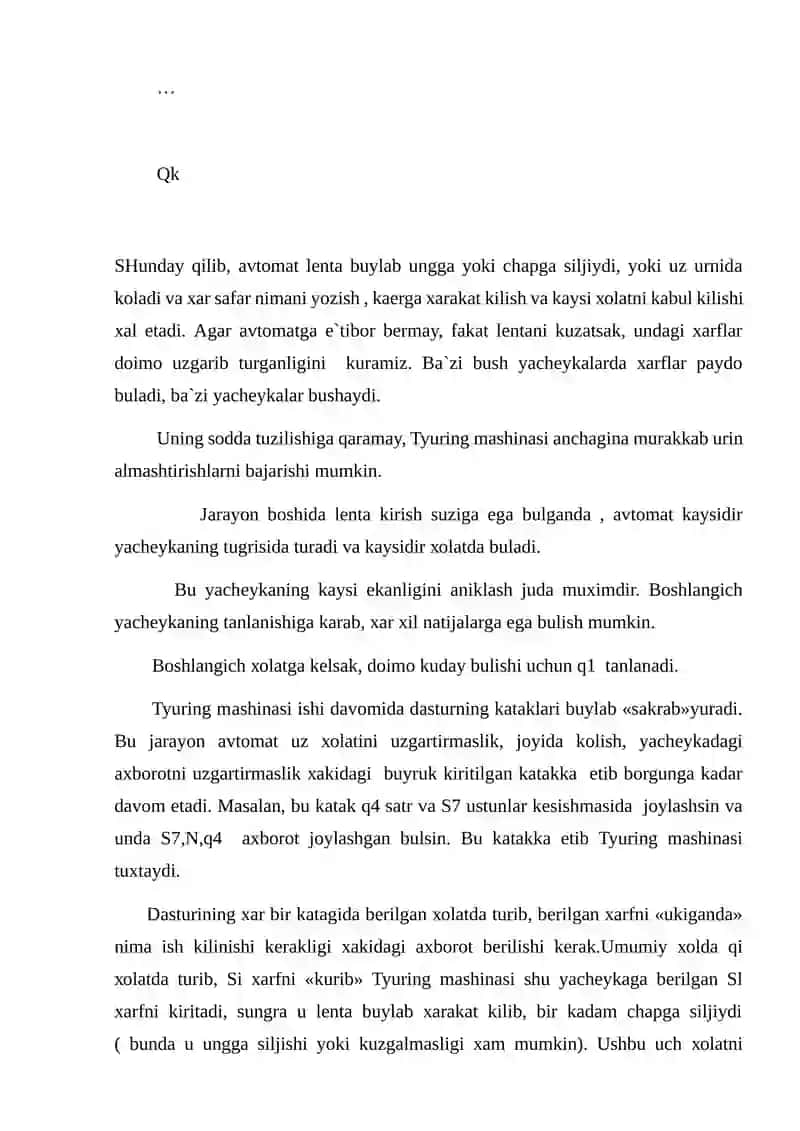TYURING MASHINASI TUSHUNCHASI 4