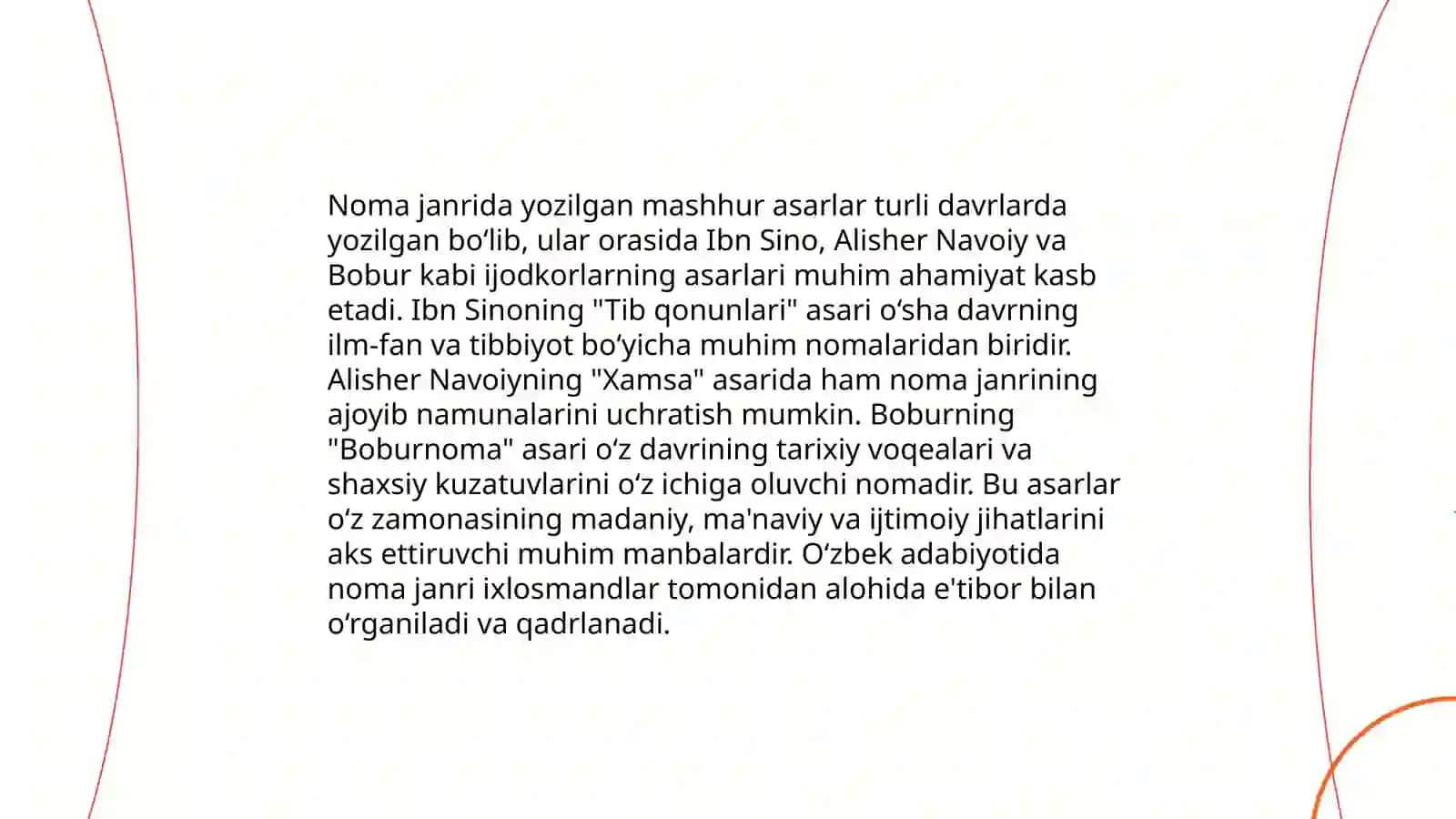 Õzbek adabiyotida noma janri 4