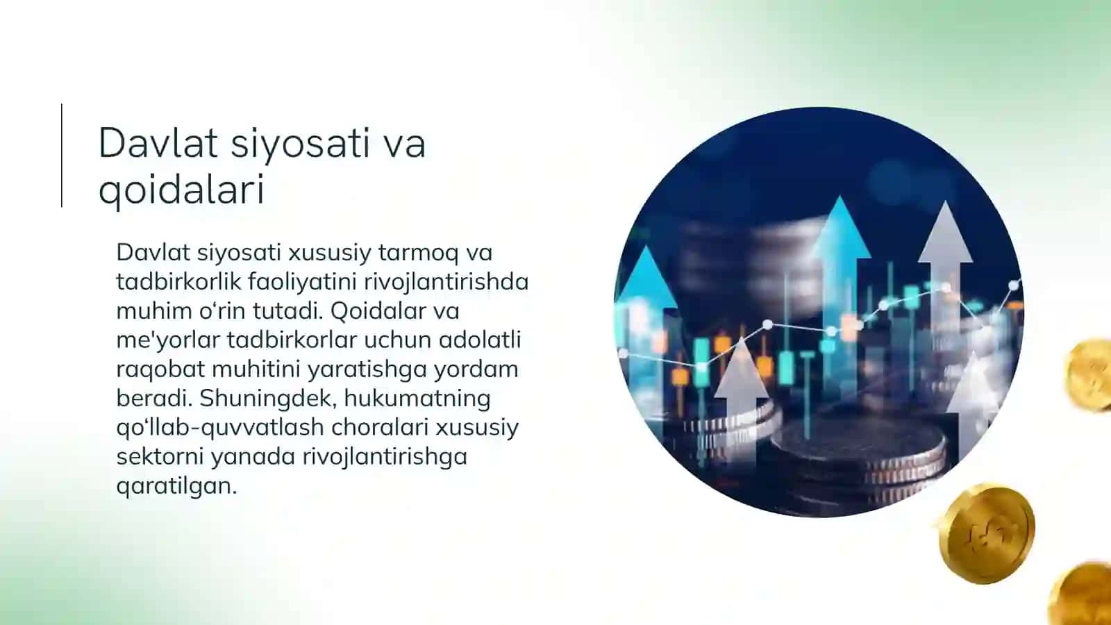 Davlatning xususiy tarmoq va tadbirkorlik faoliyatini tartibga solishning usul va vositalari haqida 4