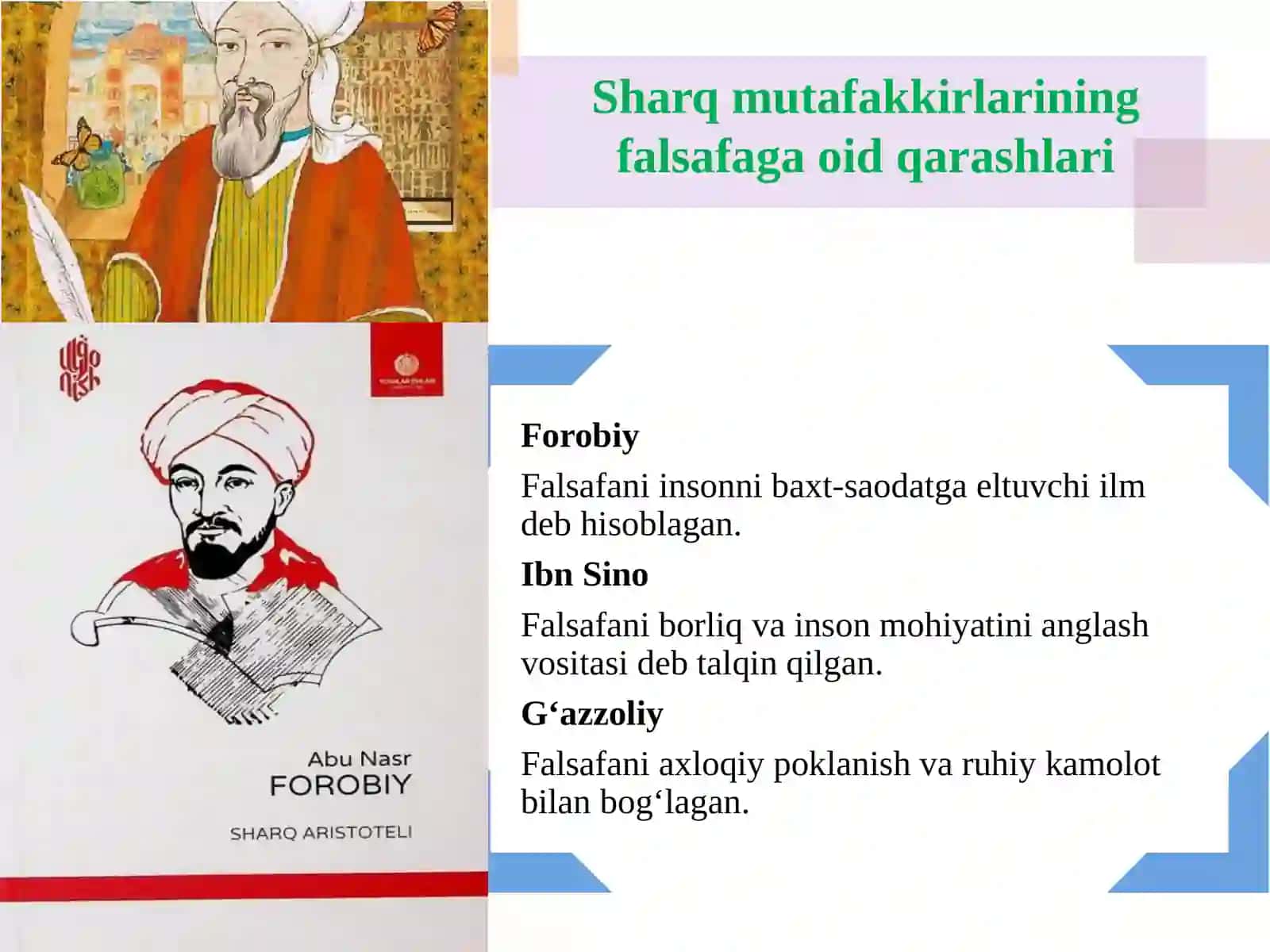 Falsafaning mohiyatiga oid Sharq va G‘arb mutafakkirlari ta’riflarini tasniflash 4