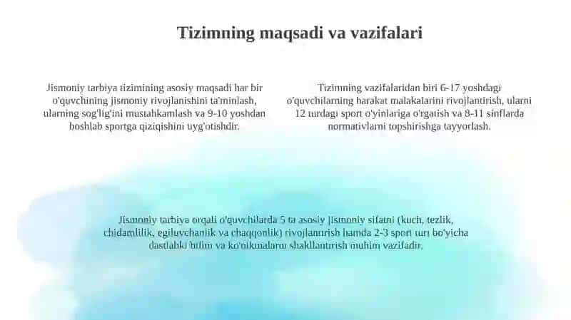 Ta'limda va Maktabdan Tashqari Jismoniy Tarbiya Tizimi 4