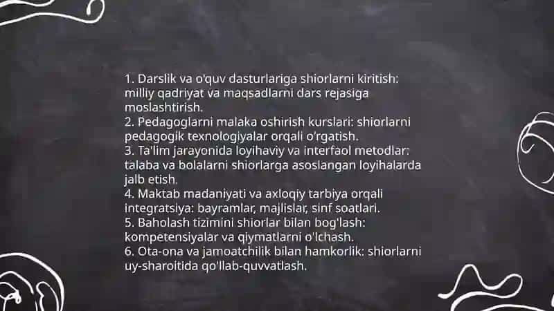 O’zbekiston respublikasi ta'lim sohasida amalga oshirish shiorining maqsad va vazifalari 4