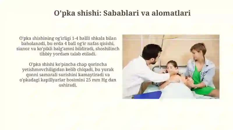 Kardiogen shok, yurak astmasi va o'pka shishida kasalxonagacha bo'lgan tez tibbiy yordam ko'rsatish 4