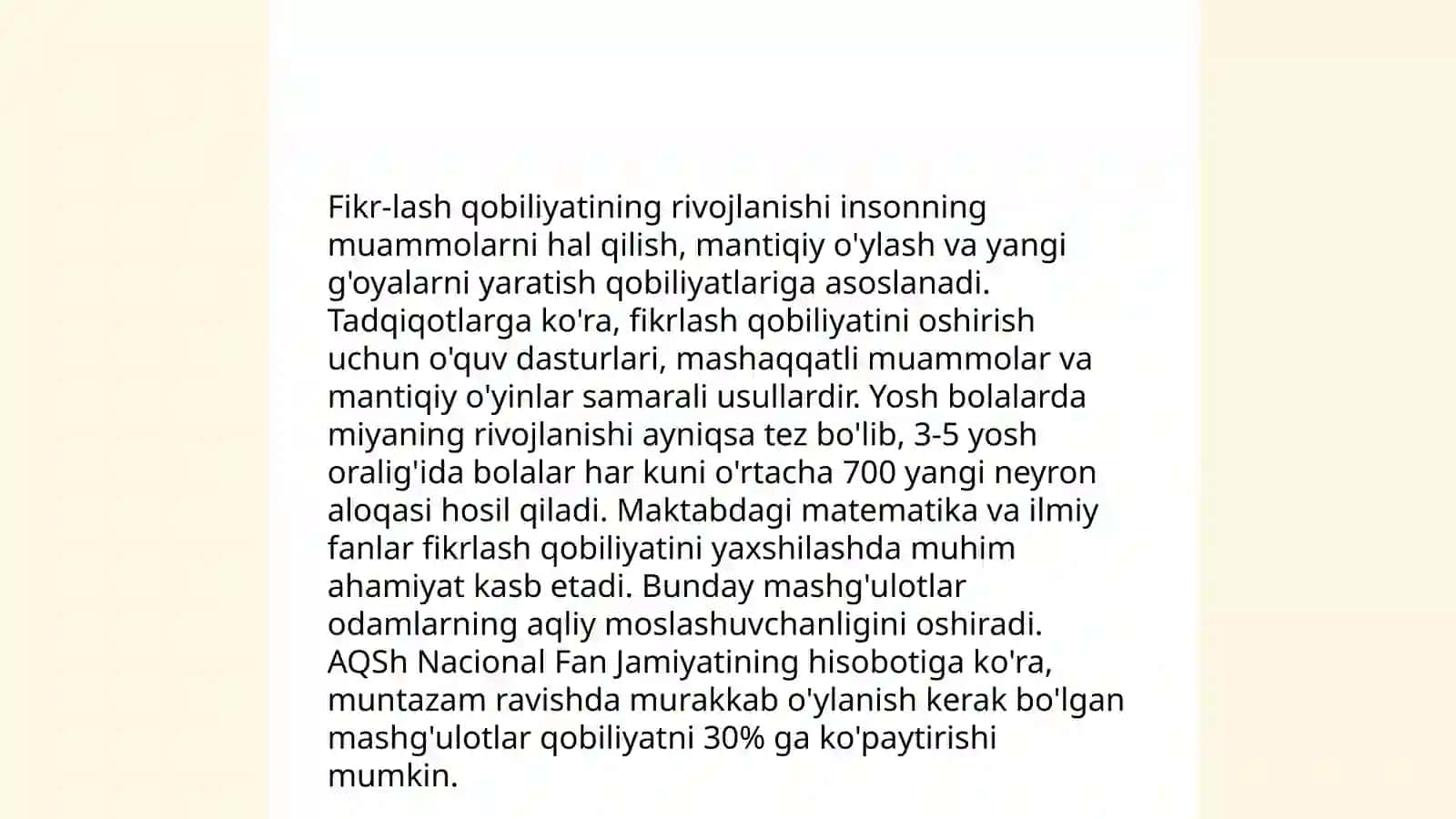 ONGNING PAYDO BÓLISHI VA TARAQQIYOTI 4