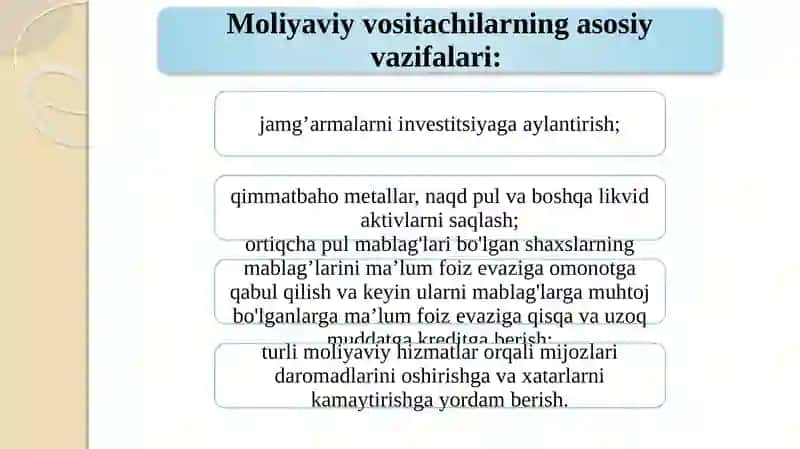 Moliyaviy vositachilar 4