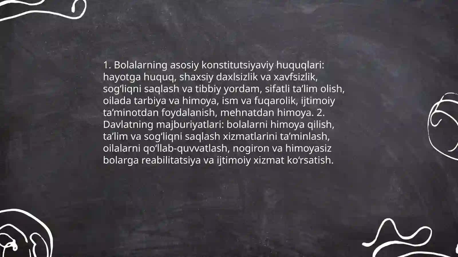 Oila bolalar va yoshlar huquqlarining konstitutsiyaviy huquqlari 4