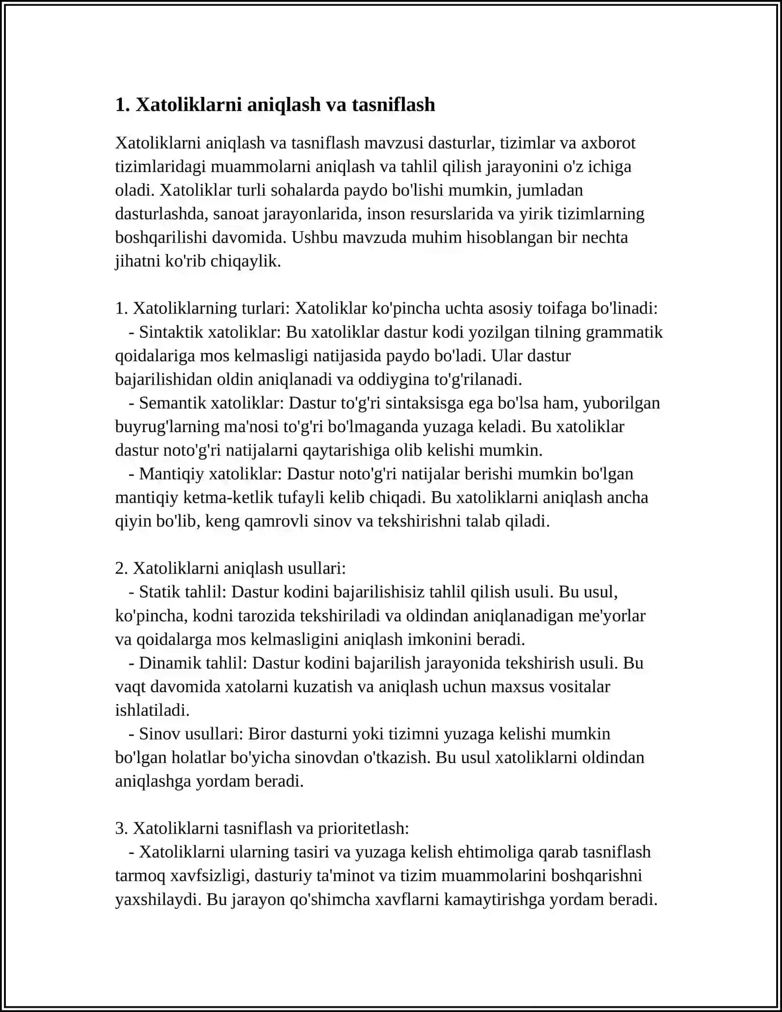 SISTEMATIK XATOLIKLARNI BARTARAF QILISH USULLARI 4
