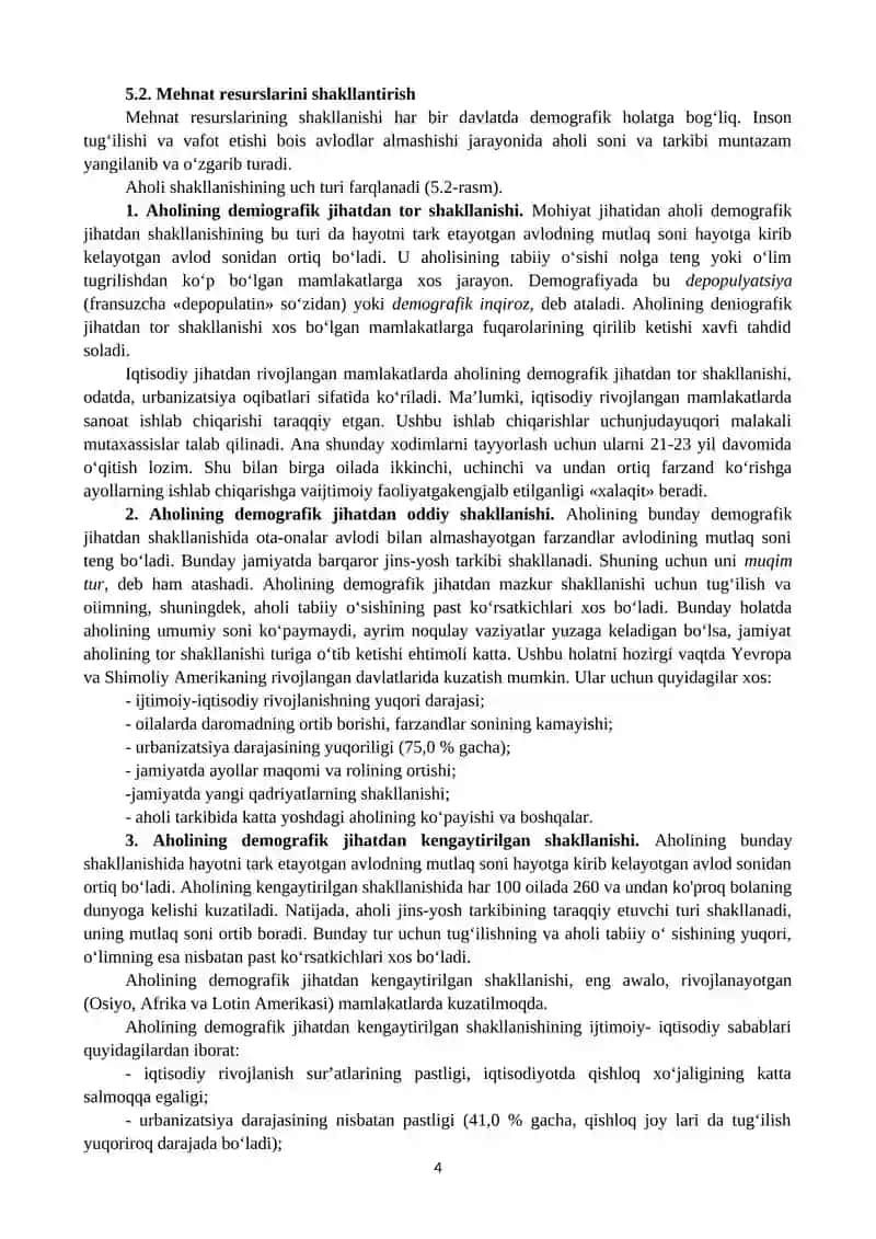 MEHNAT RESURSLARI VA ULARNING SHAKLLANTIRILISHI 4