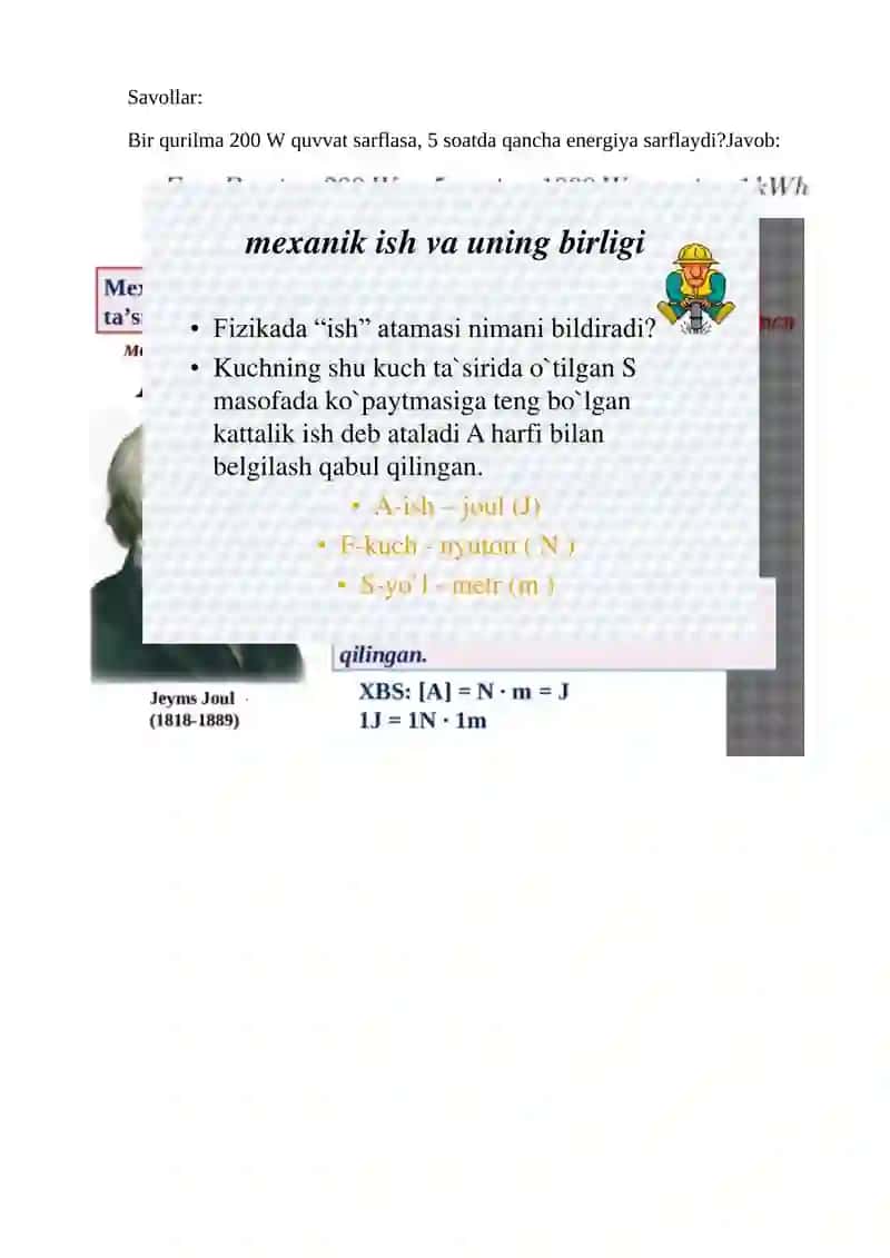 Mexanik quvvat va uning birliklari mavzusini 5E modeli asosida oʻqitish 4