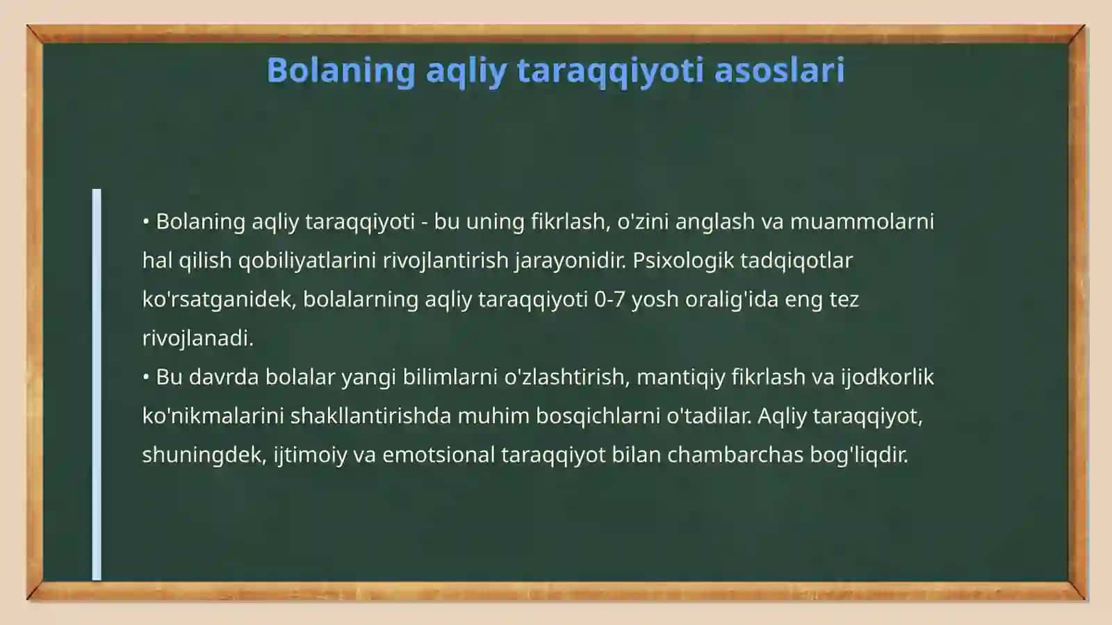 Bolaning aqliy taraqqiyotida psixotreninglarning oʻrni 4