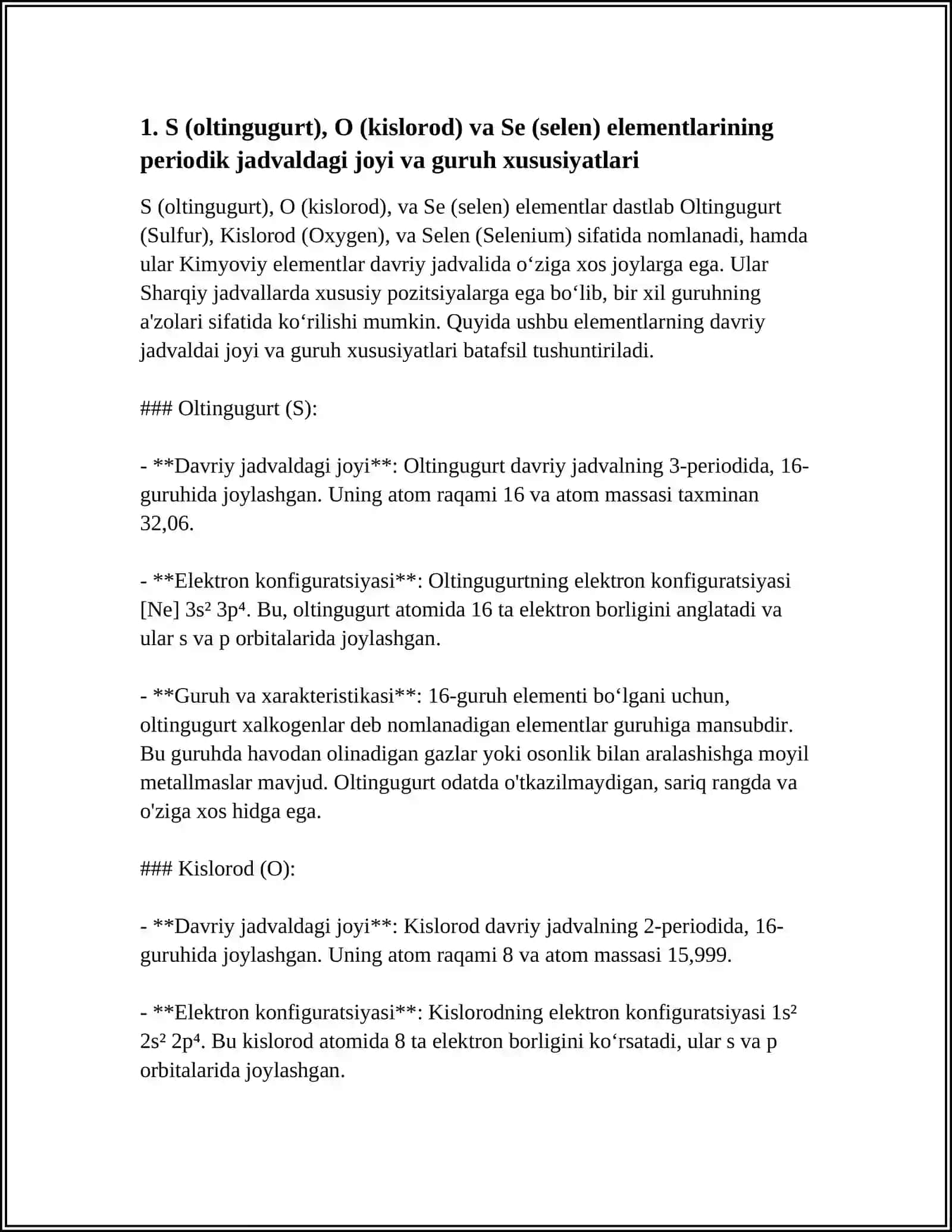 S,O,Se elementlarining umumiy tasnifi 4