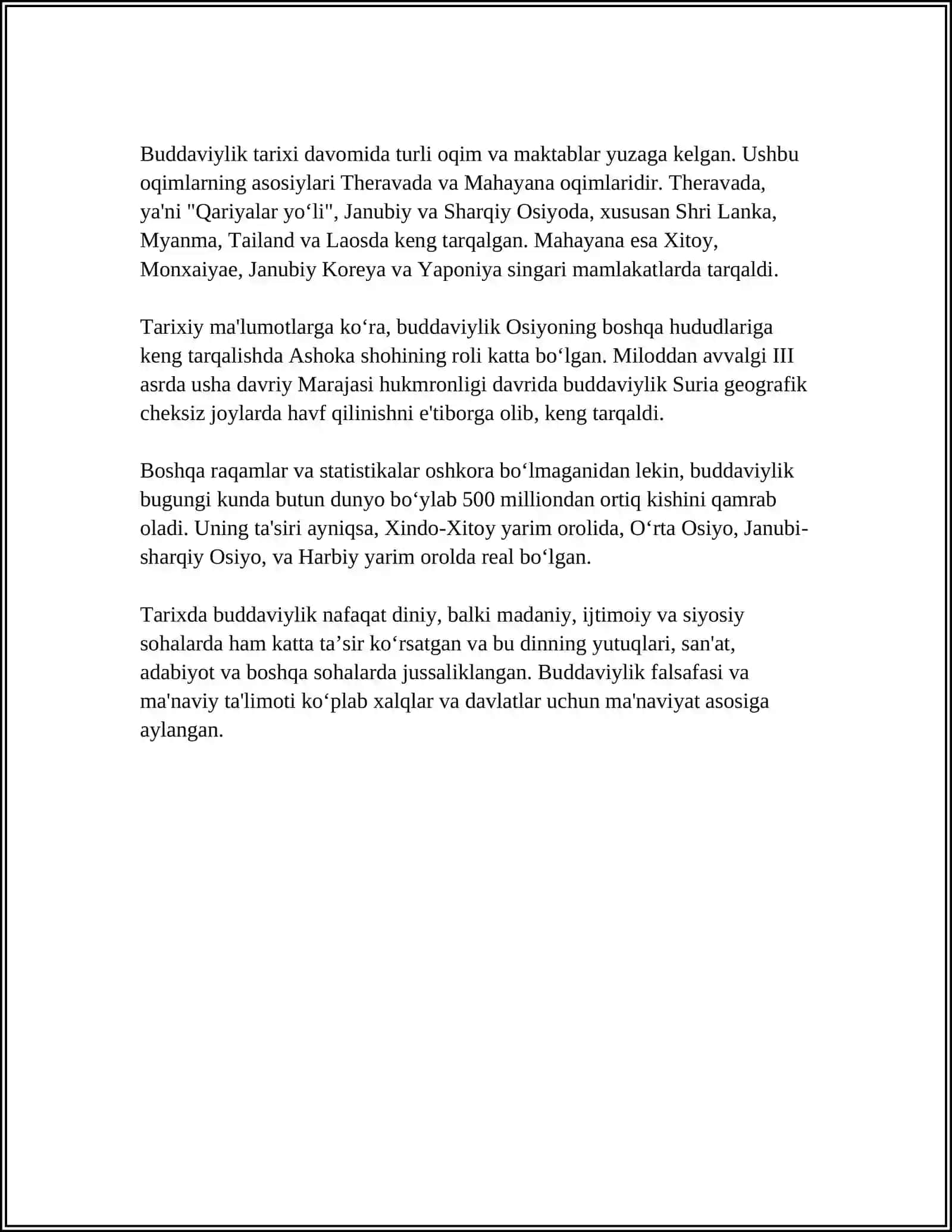 BUDDAVIYLIK DINING PAYDO BOLISHI TARIXI ASOSIY TALIMOT VA OQIMLARI MANBALARI 4
