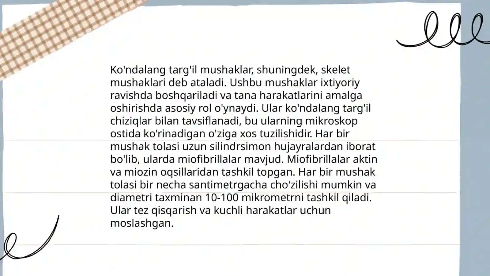Silliq va ko'ndalang targ'il mushaklari fiziologik farqlari 4