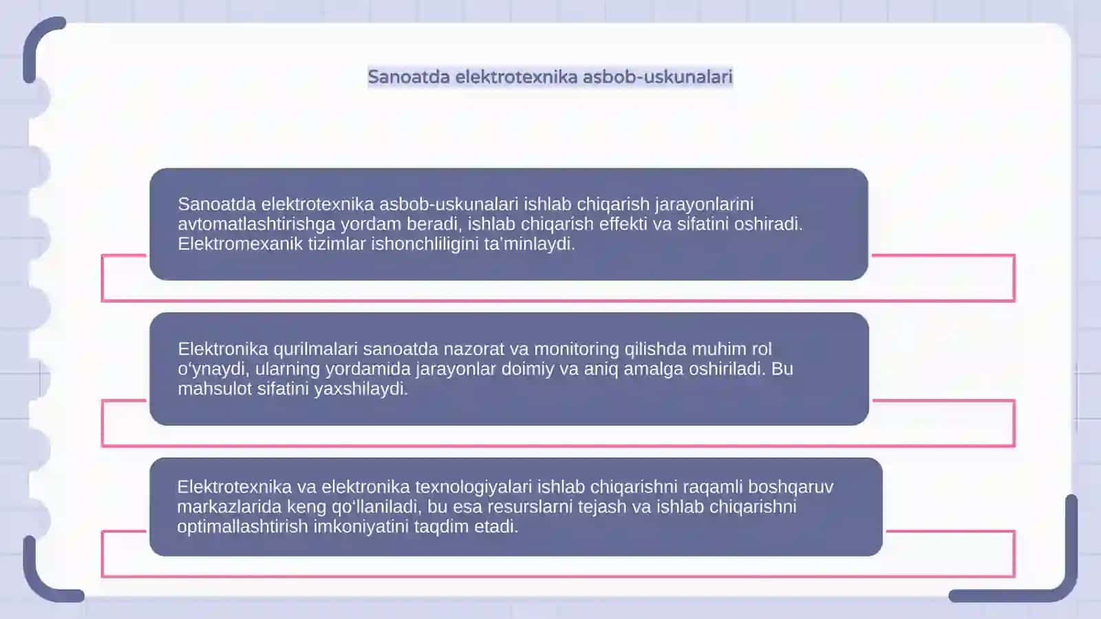 Elektrotexnika va elektronika qurilmalarining sanoatda qo'llanishi 4