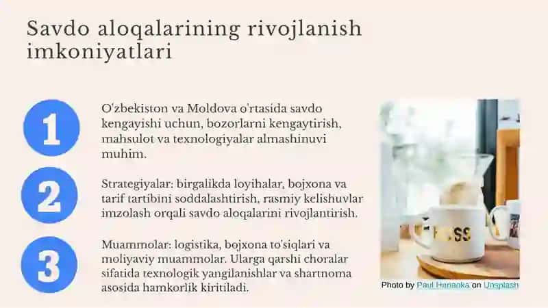 o'zbekiston va Moldova oʻrtasida iqtisodiy aloqalar 4