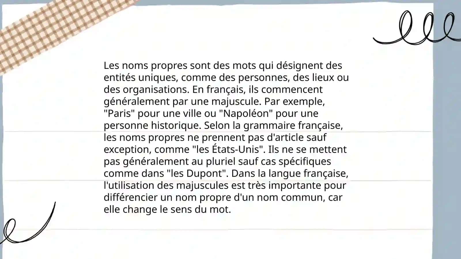 Noms et leurs catégories grammaticales 4