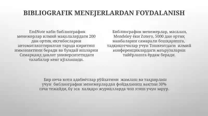Ilmiy tadqiqot va nashrlarda bibliografiya vositalarining ahamiyati 4