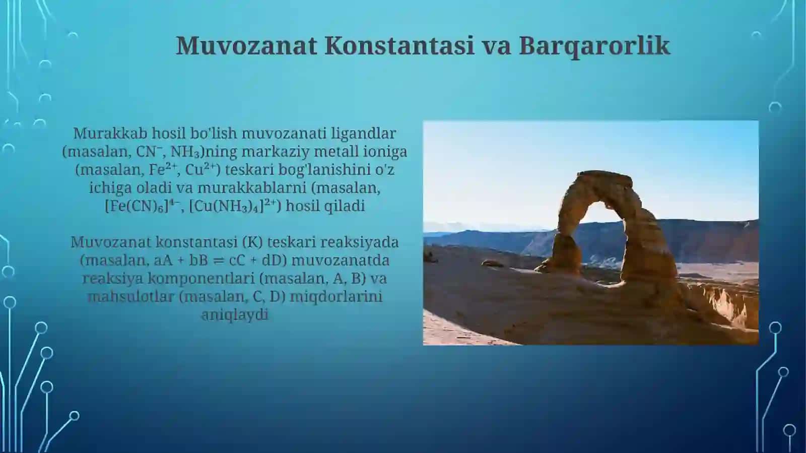 Kompleks hosil bo'lish muvozani ta'siri 4