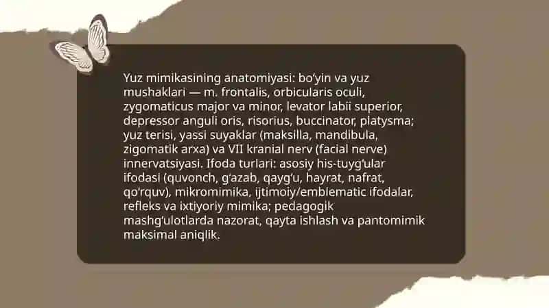 Mimik va pantomimik mahorat 4
