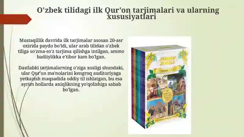 Mustaqillik yillarida Qur'onning o'zbek tiliga tarjima qilinishi va tafsirlari 4