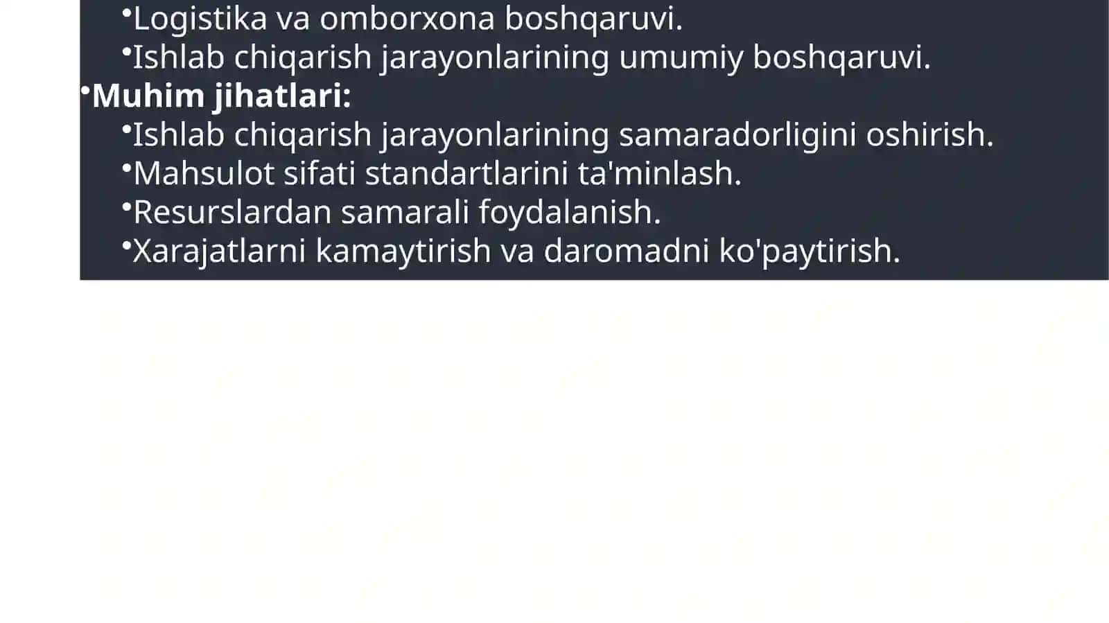 ISHLABCHIQARISH VA OPERATSIYALARNI BOSHQARISH 4