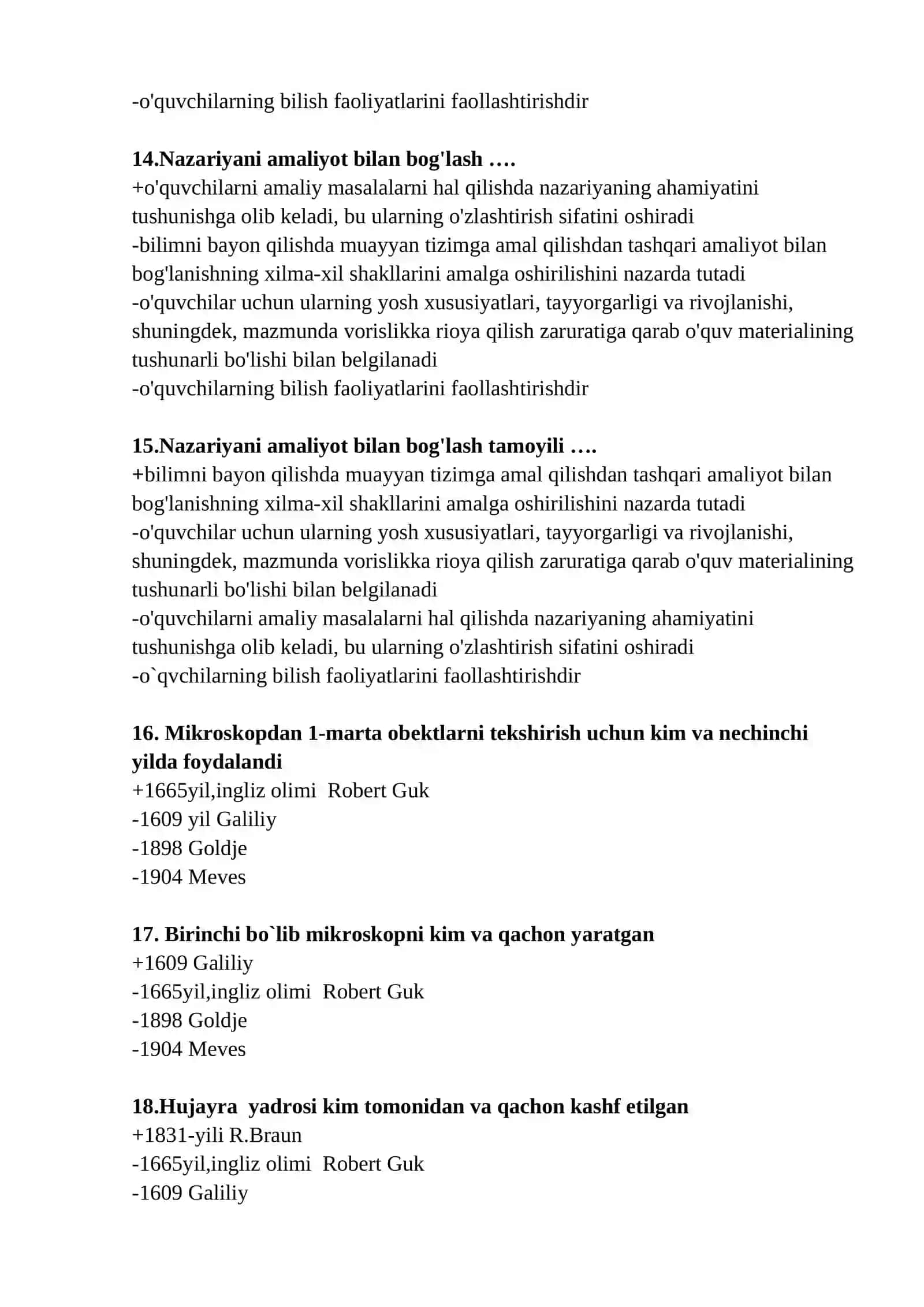 Tabiatshunoslikni o'qitish metodikasi fanining maqsadi 4